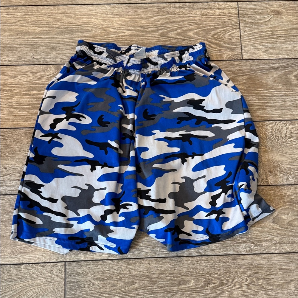 Men's Blue Camo Athletic Shorts